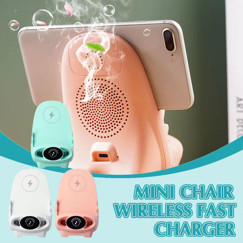 Portable Mini Wireless Charging Stand - 15W  Phone Holder & Desktop Organizer