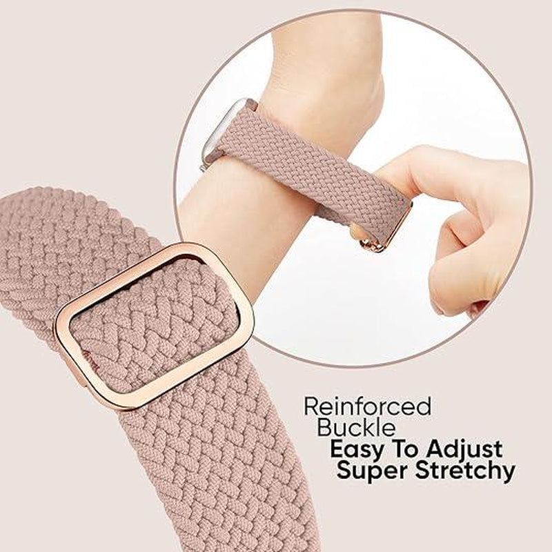 6 Pack Braided Stretchy Bands Compatible with Apple Watch Band 38Mm 40Mm 41Mm 42Mm 44Mm 45Mm 49Mm Women Men, Adjustable Nylon Solo Loop Elastic Straps for Iwatch Series 9 8 7 6 5 4 3 2 1 SE Ultra