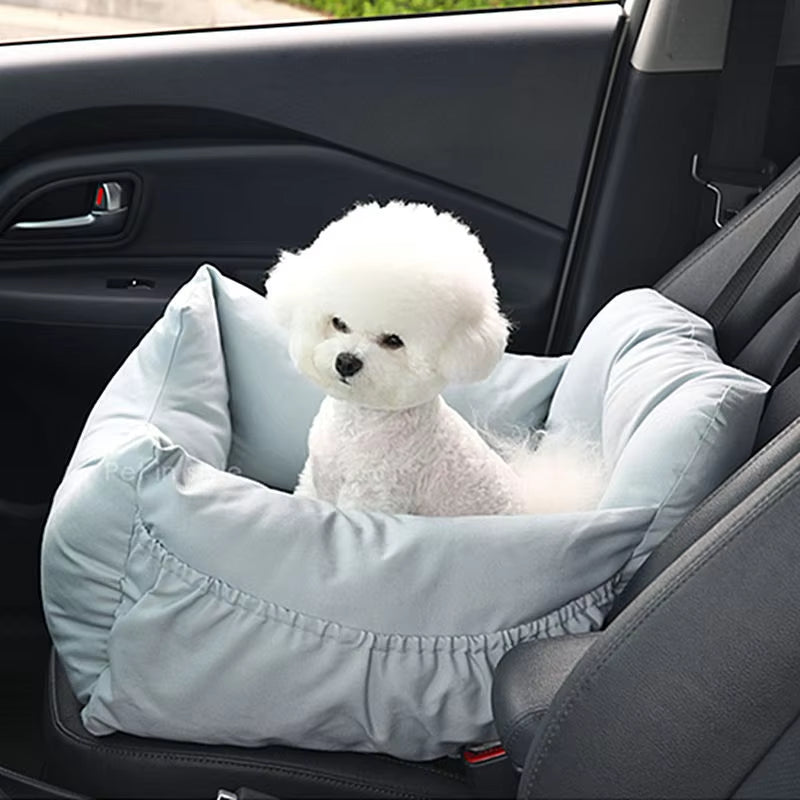 Cozy Dual-Use Teddy Dog Kennel & Car Safety Seat Pad for Small to Medium Dogs - Washable & Warm for Winter