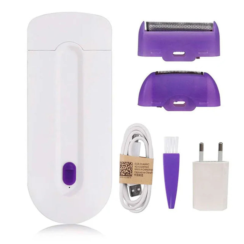 Rechargeable 2-in-1 Electric Epilator & Shaver for Women - Painless Hair Removal with Instant Sensor Light