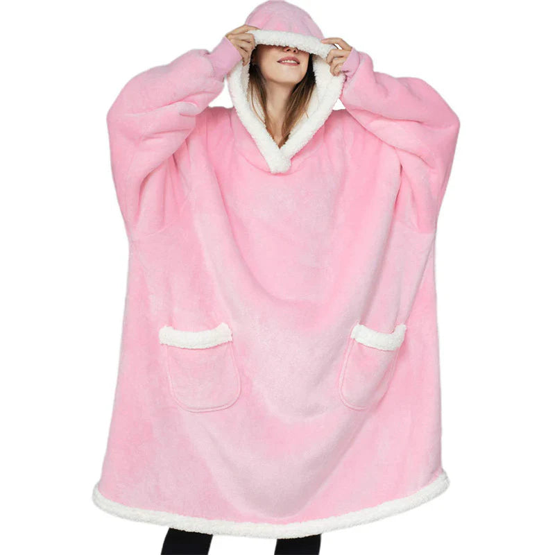 Cozy Oversized Winter Hoodie Blanket with Pockets for Men and Women