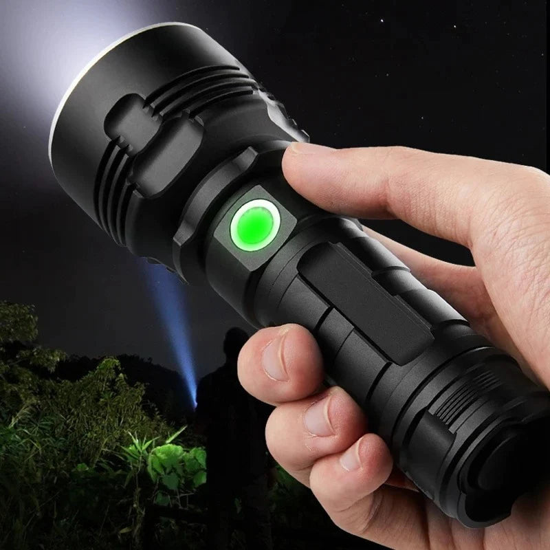 Super Bright Rechargeable LED Flashlight - Adjustable Focus Outdoor Xenon Lamp