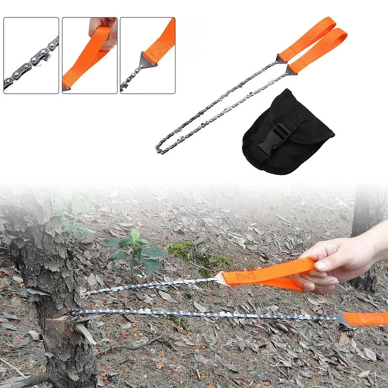 Portable 11/33 Tooth Survival Chain Saw - Essential Emergency Tool for Camping and Hiking