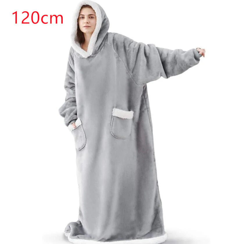 Cozy Oversized Winter Hoodie Blanket with Pockets for Men and Women