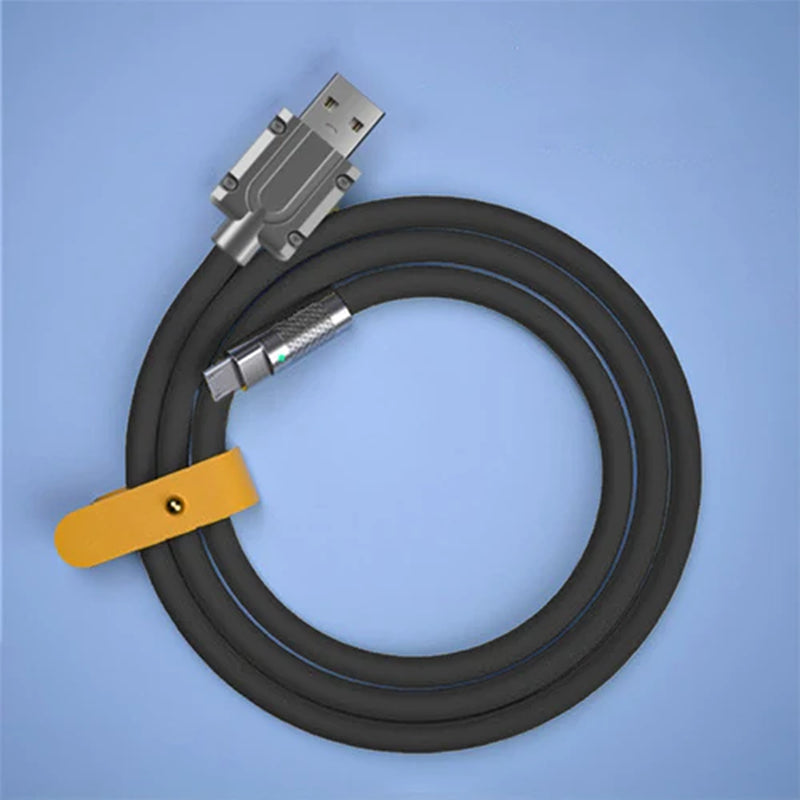 120W Super Fast Charge Liquid Silicone Type-C Cable - 1M for Xiaomi, Huawei, Samsung - Durable Zinc USB Data Line