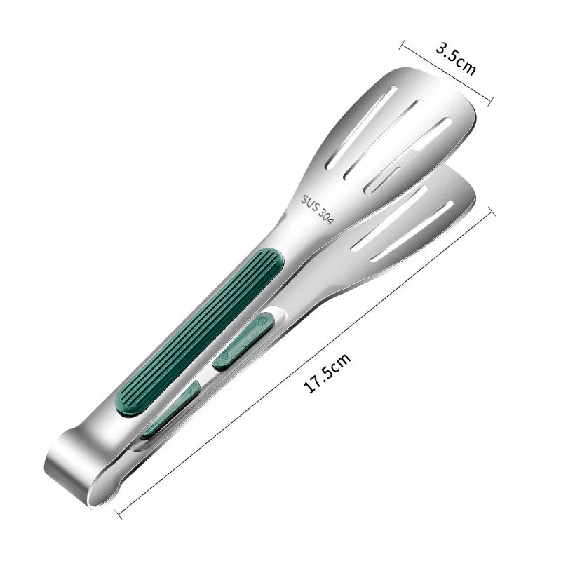 Multifunctional Stainless Steel Tongs - Perfect for Steak, BBQ, Pancakes, Pizza, Fish & More!