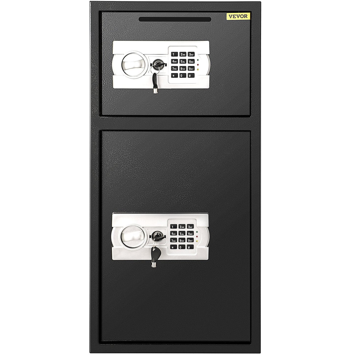 VEVOR 2.6 Cubic Feet Heavy-Duty Double Door Security Safe with Digital Lock - Ideal for Money, Guns, and Jewelry - Sleek Black Design