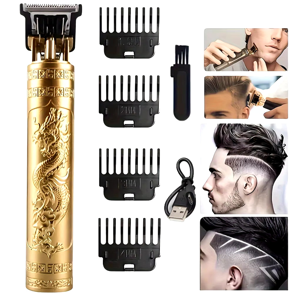 Professional Cordless T Blade Trimmer - Rechargeable Pro Li Clipper for Bald Heads & Precision Grooming