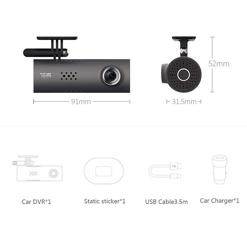 1080P FHD Wireless Car Dash Cam with Night Vision, 130° Wide Angle & G-Sensor