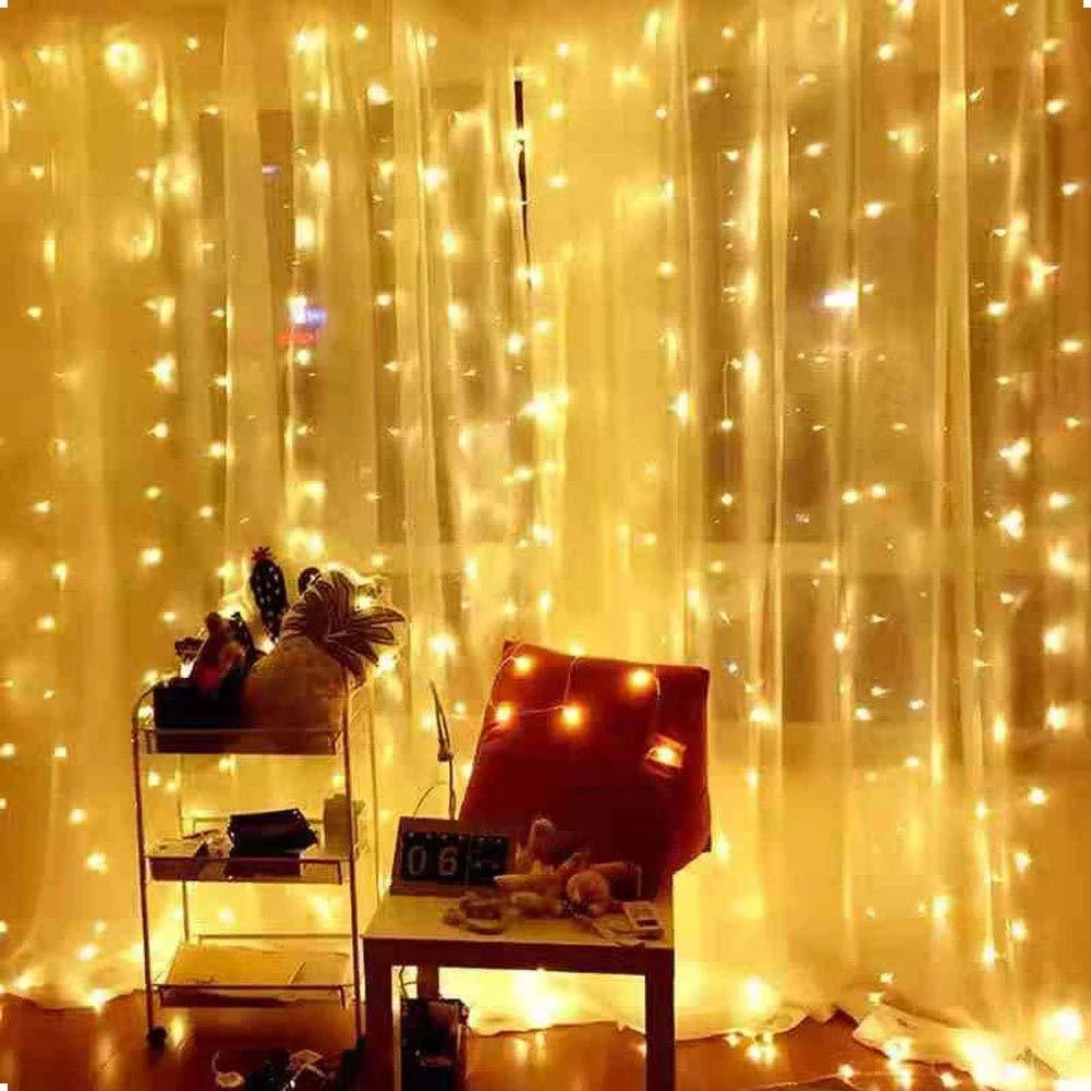 Enchanting Christmas Lights Curtain Garland - Festive Home Decor & Perfect Xmas Gifts for 2024 New Year Celebrations!