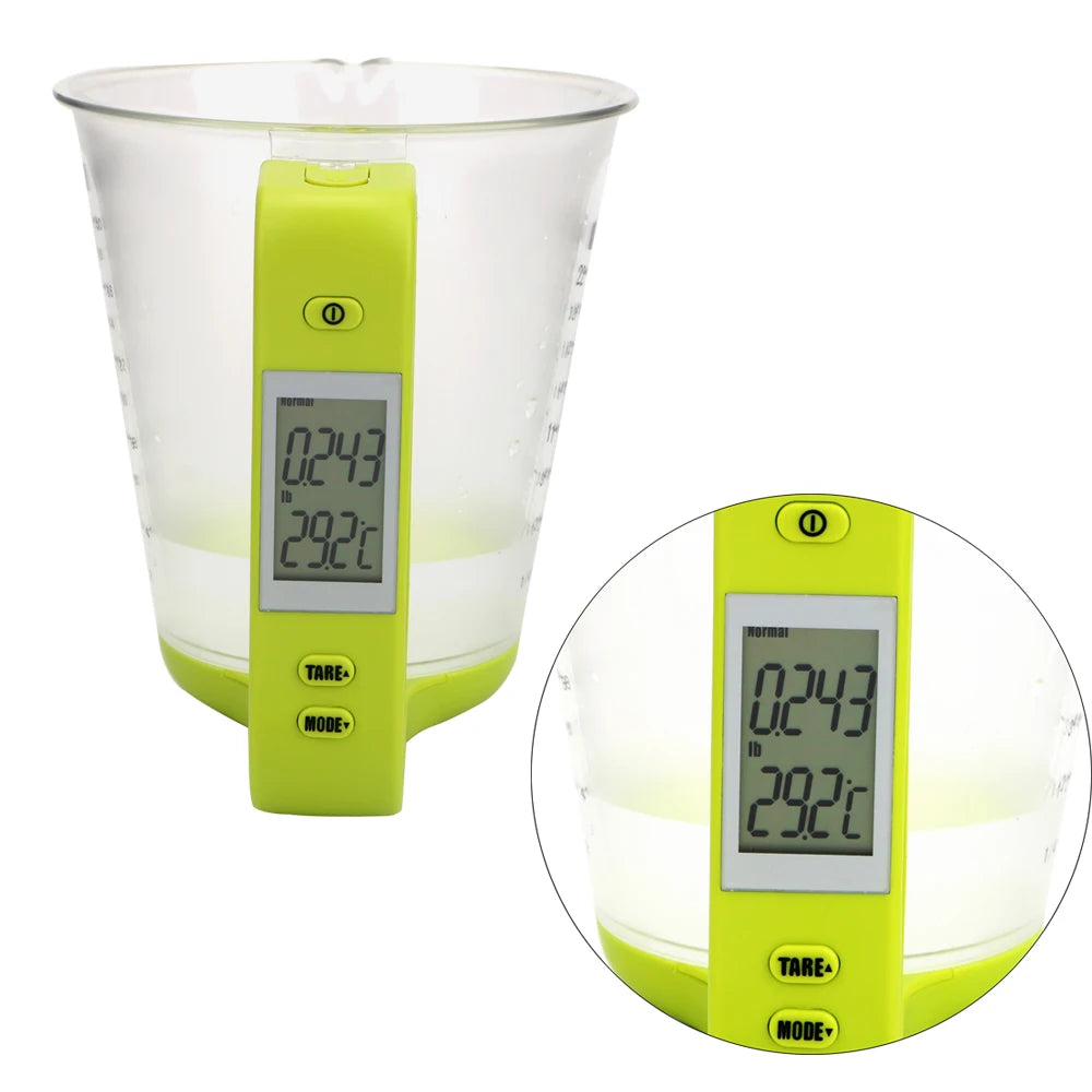 Precision Digital Measuring Cup with LCD Display - Perfect Kitchen Scale for Accurate Temperature Measurement