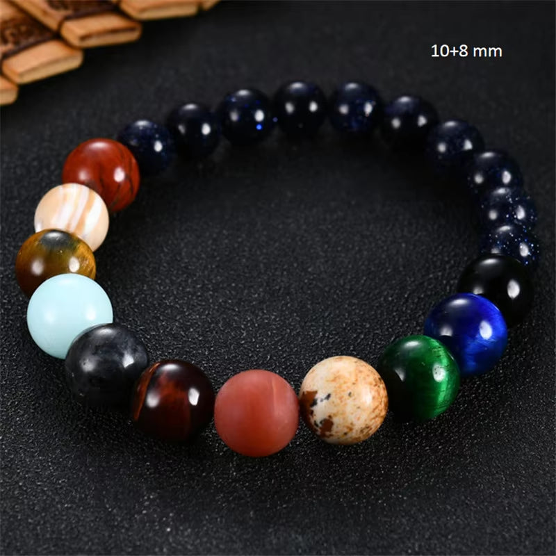 2024 Solar Chakra Bead Bracelet - Natural Stone Universe Jewelry for Men & Women, Perfect Gift for Yoga Enthusiasts