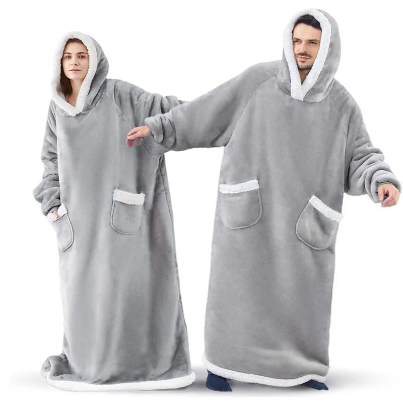 Cozy Oversized Winter Hoodie Blanket with Pockets for Men and Women