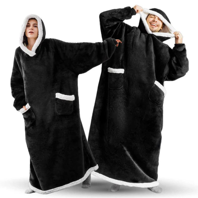 Cozy Oversized Winter Hoodie Blanket with Pockets for Men and Women