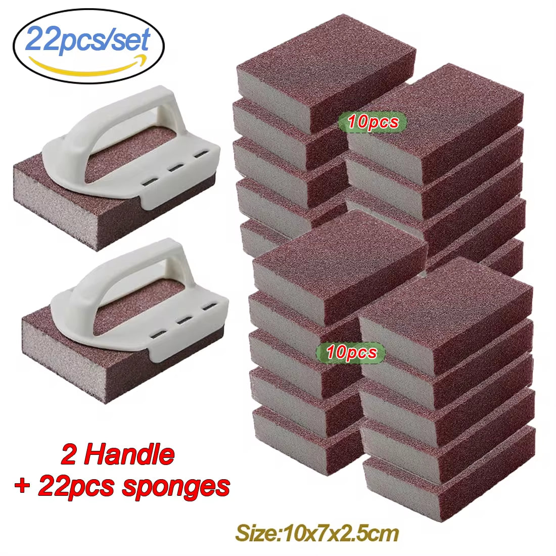 Magic Sponge Eraser Set - Rust Removal & Descaling Cleaning Brushes for Cooktops and Pots - 1/2/4/5/6/8 Pcs