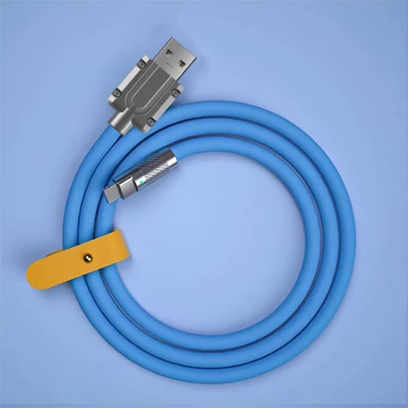 120W Super Fast Charge Liquid Silicone Type-C Cable - 1M for Xiaomi, Huawei, Samsung - Durable Zinc USB Data Line