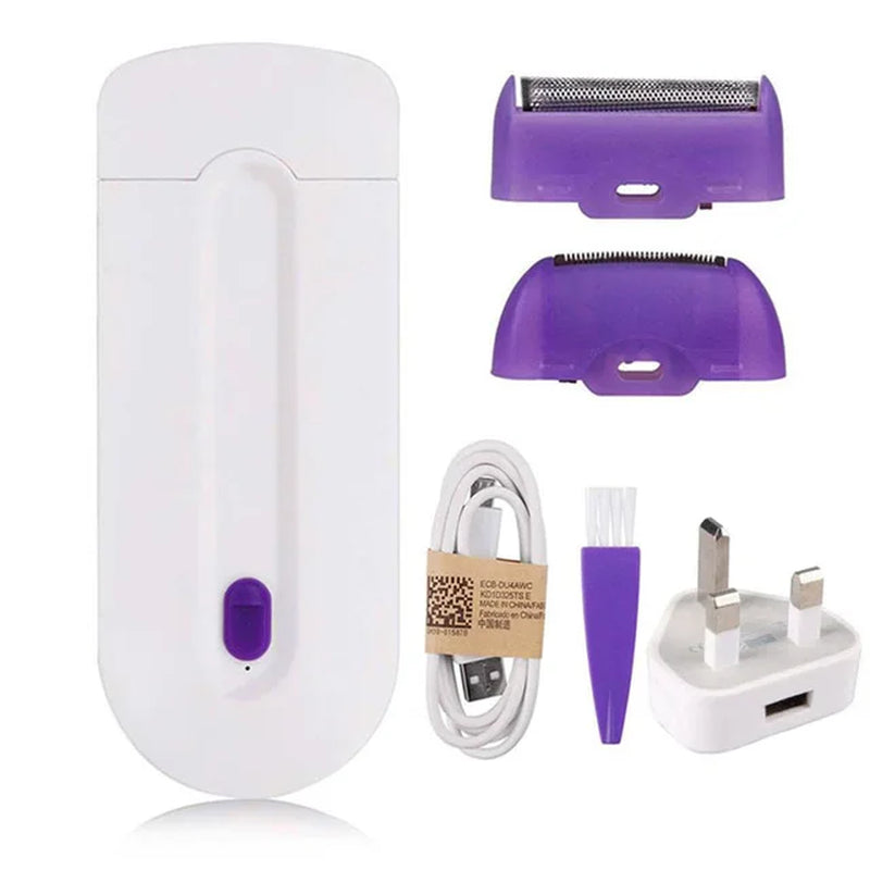 Rechargeable 2-in-1 Electric Epilator & Shaver for Women - Painless Hair Removal with Instant Sensor Light