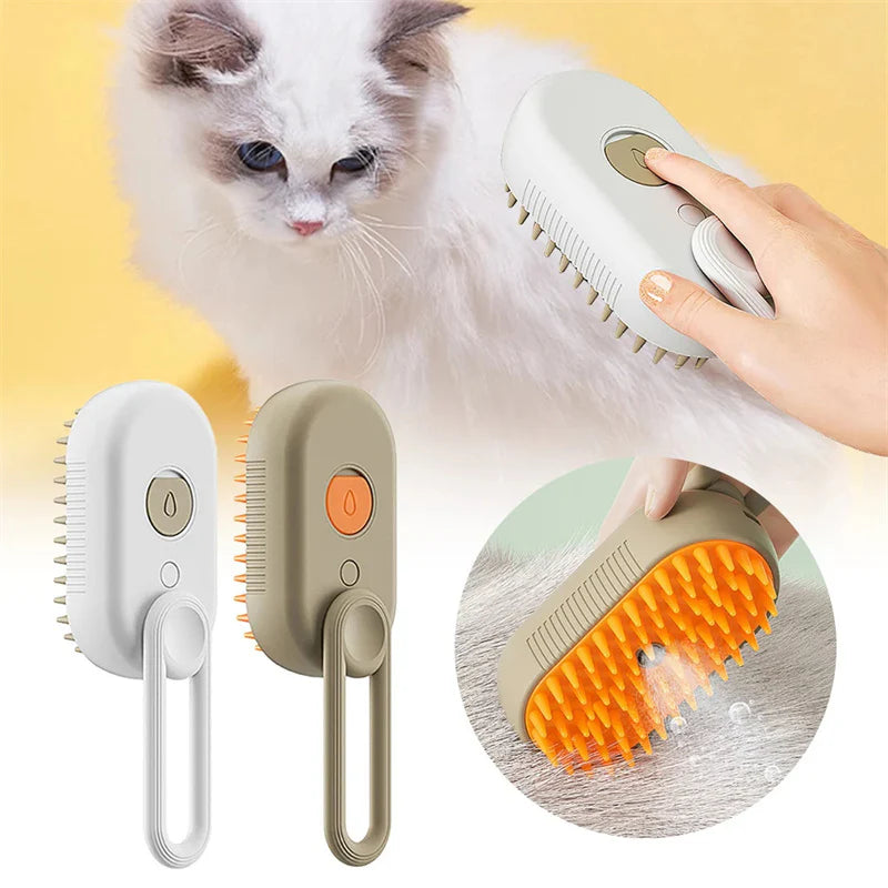 Pamper Your Pets with the Purr-fect 3-in-1 Furry Spa Day Steam Brush!