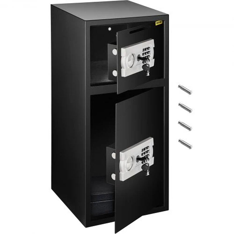 VEVOR 2.6 Cubic Feet Heavy-Duty Double Door Security Safe with Digital Lock - Ideal for Money, Guns, and Jewelry - Sleek Black Design