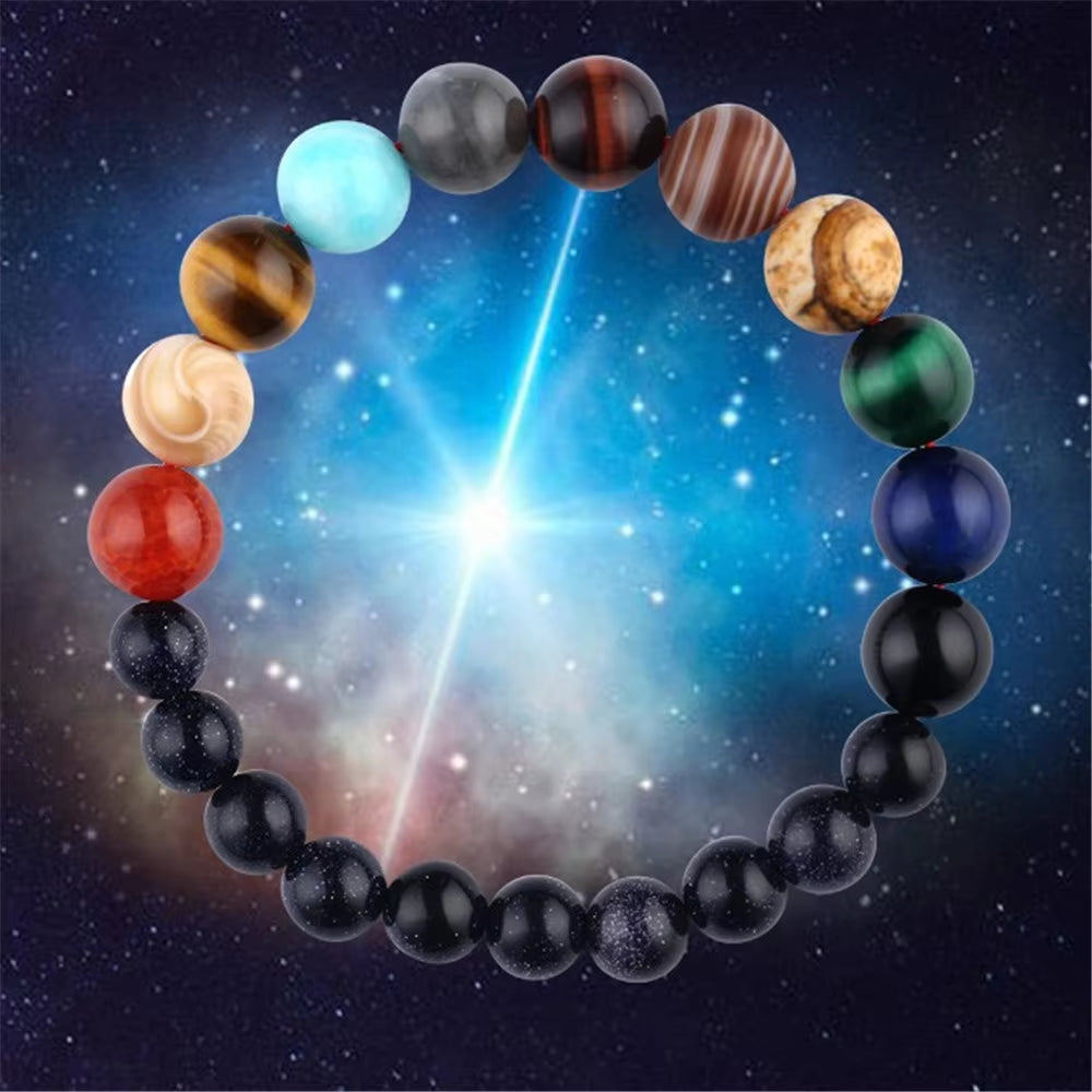 2024 Solar Chakra Bead Bracelet - Natural Stone Universe Jewelry for Men & Women, Perfect Gift for Yoga Enthusiasts