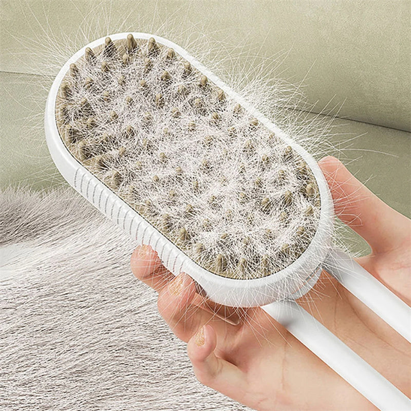 Pamper Your Pets with the Purr-fect 3-in-1 Furry Spa Day Steam Brush!