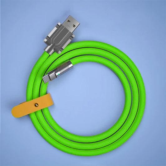 120W Super Fast Charge Liquid Silicone Type-C Cable - 1M for Xiaomi, Huawei, Samsung - Durable Zinc USB Data Line