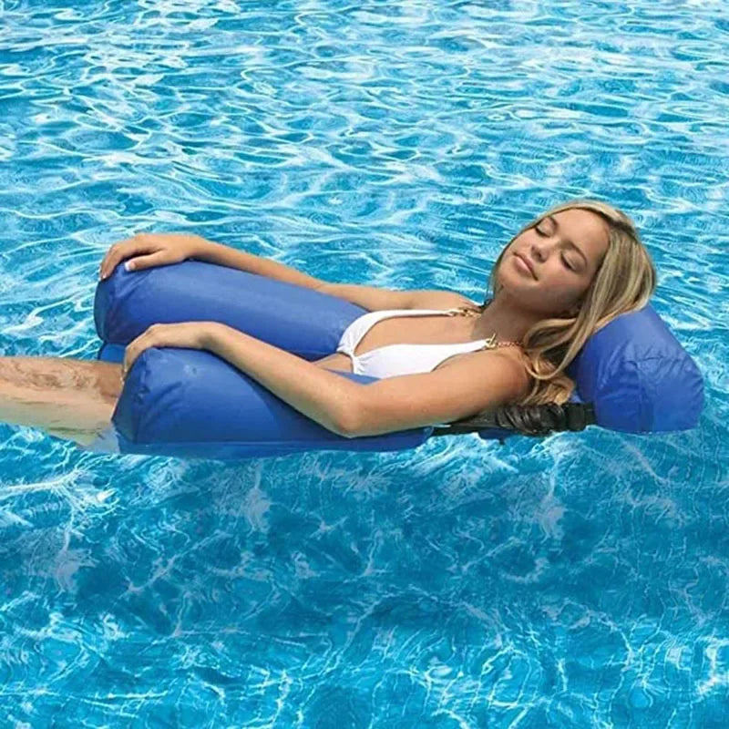 Ultimate PVC Inflatable Floating Hammock - Summer Water Lounger for Pool & Beach Fun!