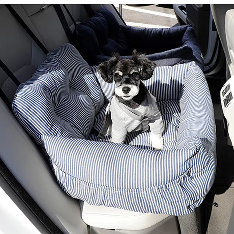 Cozy Dual-Use Teddy Dog Kennel & Car Safety Seat Pad for Small to Medium Dogs - Washable & Warm for Winter