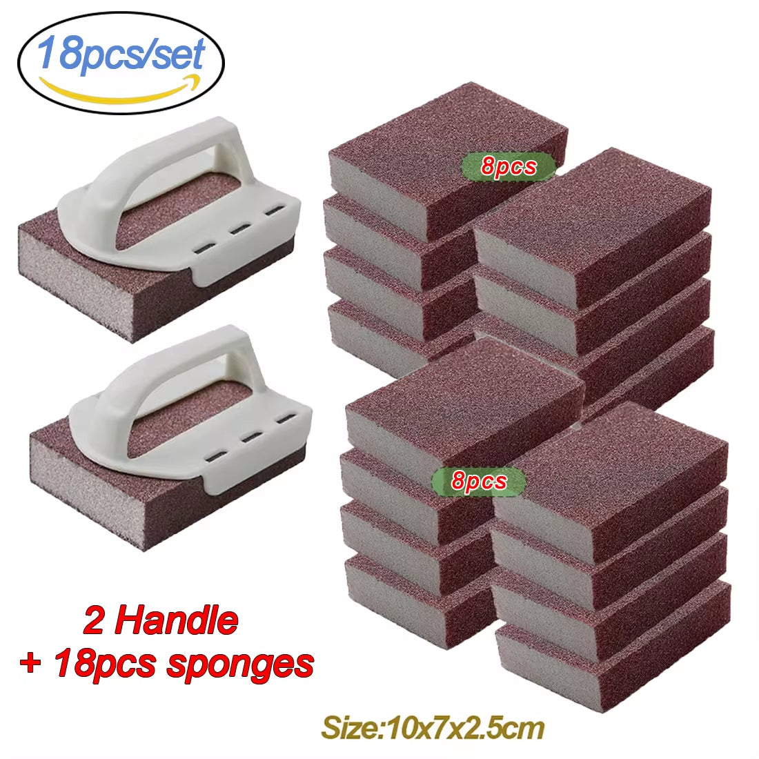 Magic Sponge Eraser Set - Rust Removal & Descaling Cleaning Brushes for Cooktops and Pots - 1/2/4/5/6/8 Pcs