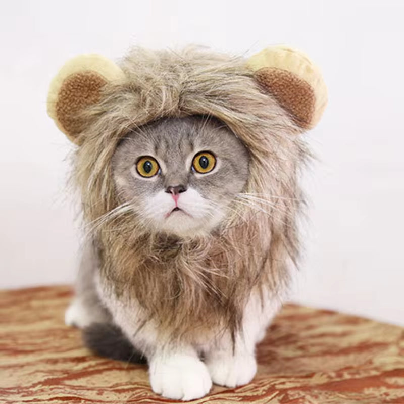 Adorable Lion Mane Wig for Cats and Small Dogs - Perfect Costume Accessory for Fun Cosplay and Dress-Up!