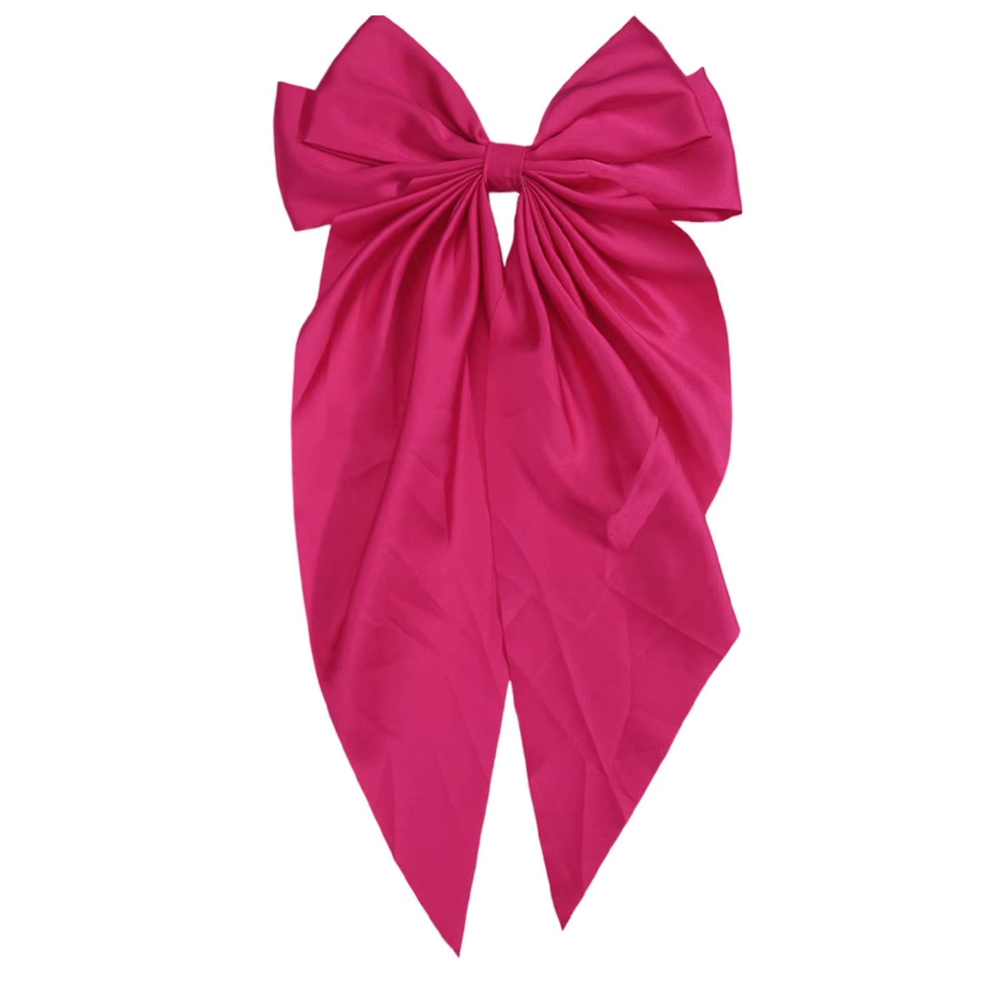 Chic Satin Bow Hair Clip - Stylish Large Ribbon Accessory for Women and Girls