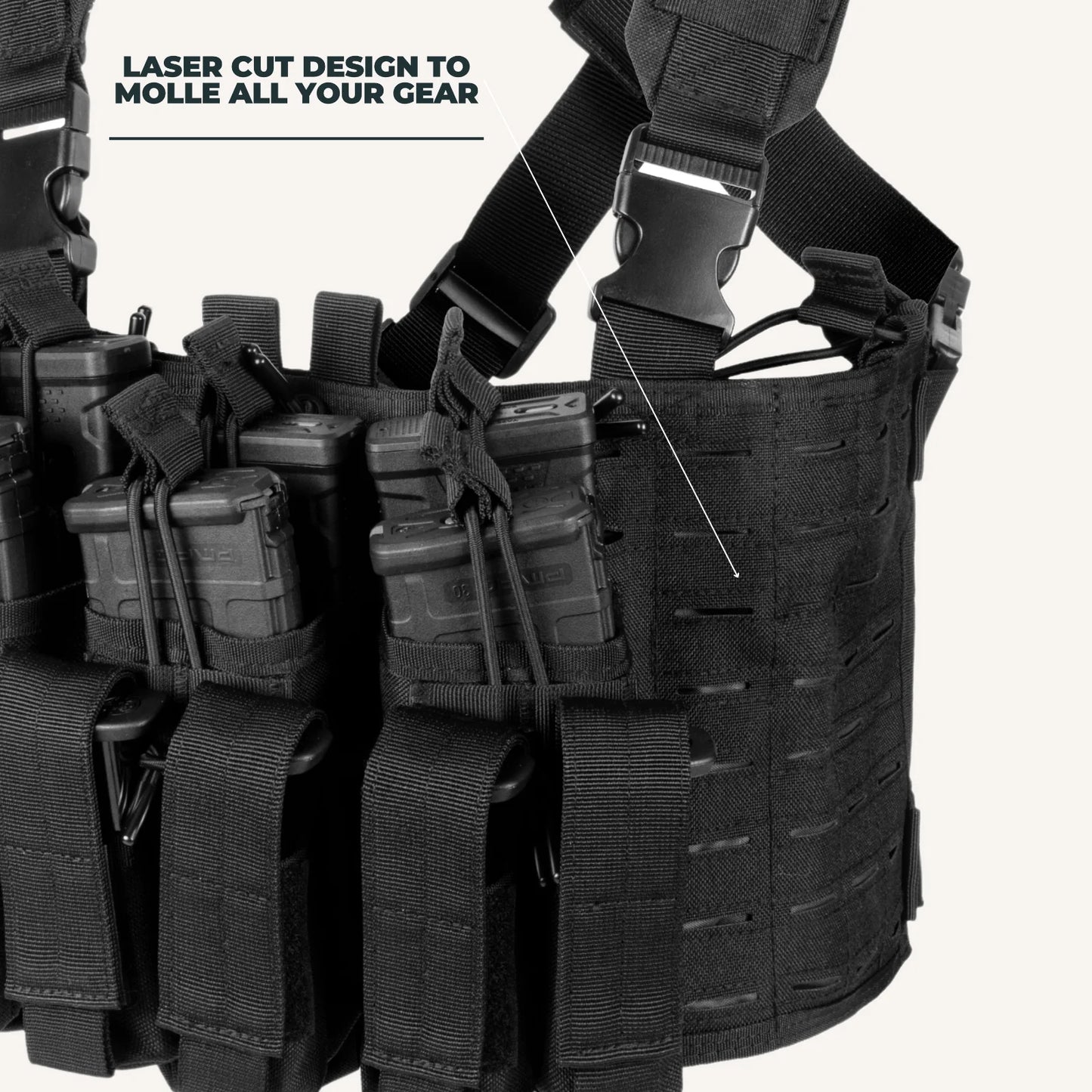 Tactical Chest Rig Vest with Kangaroo Magazine Pouch - Ultimate Military Recon Harness for Airsoft Enthusiasts