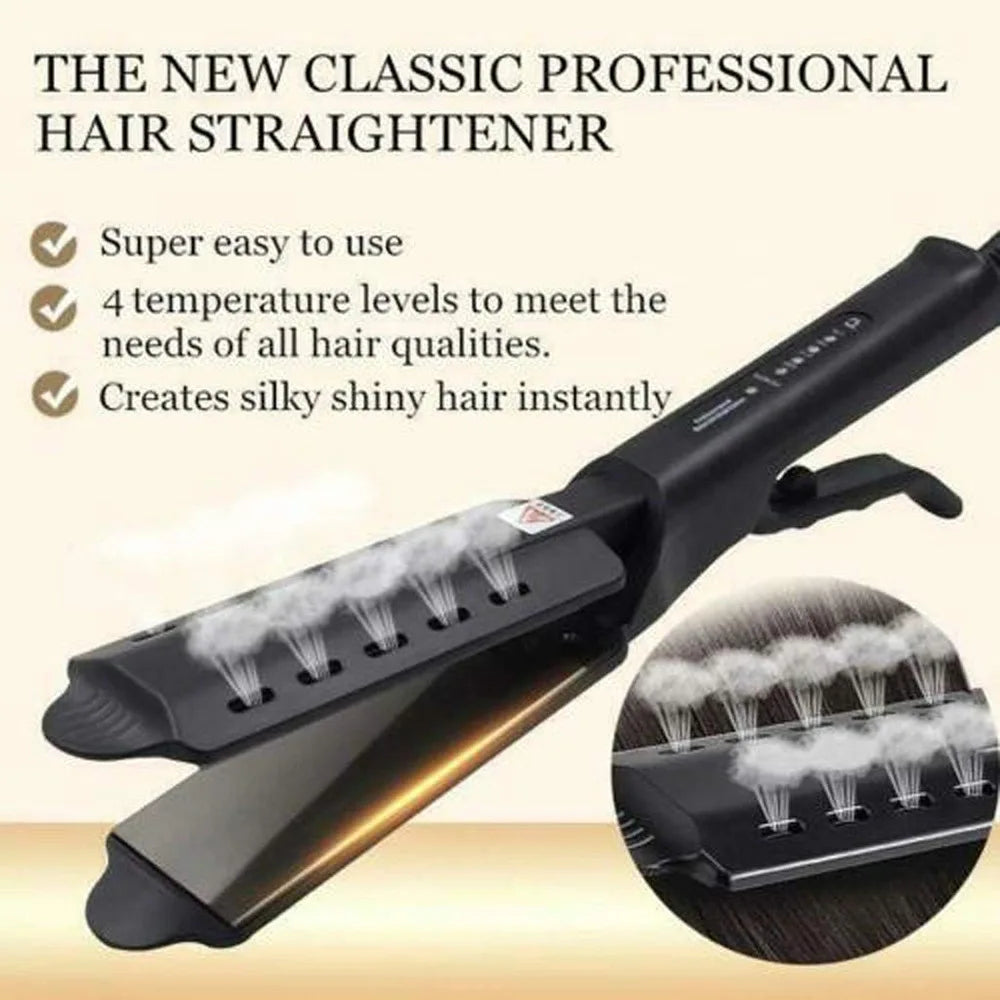 Versatile 2-in-1 Hair Straightener and Curler with Adjustable Temperature - Portable Design for Effortless Styling