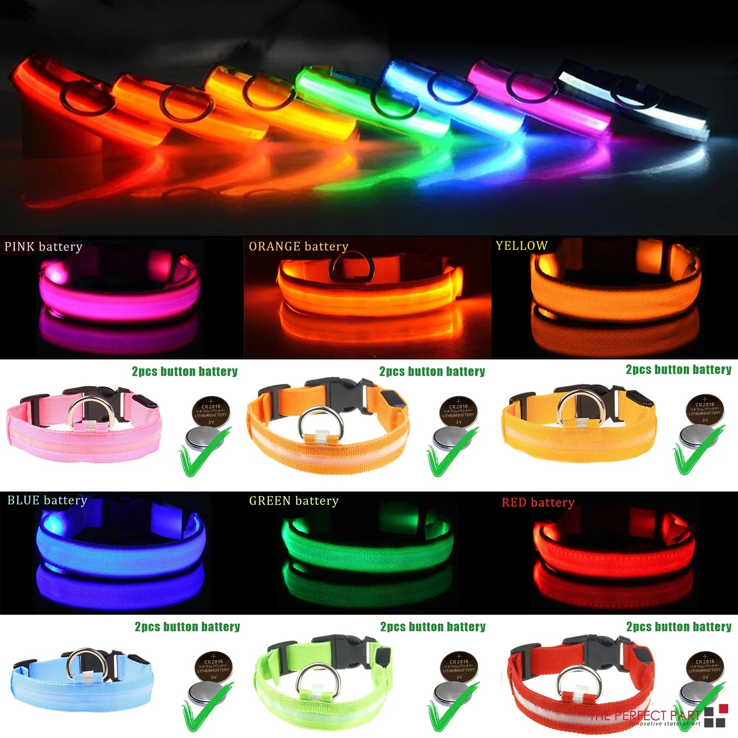 Illuminate Your Pet's Safety: Adjustable LED Light-Up Dog Collar - Waterproof & Flashing!