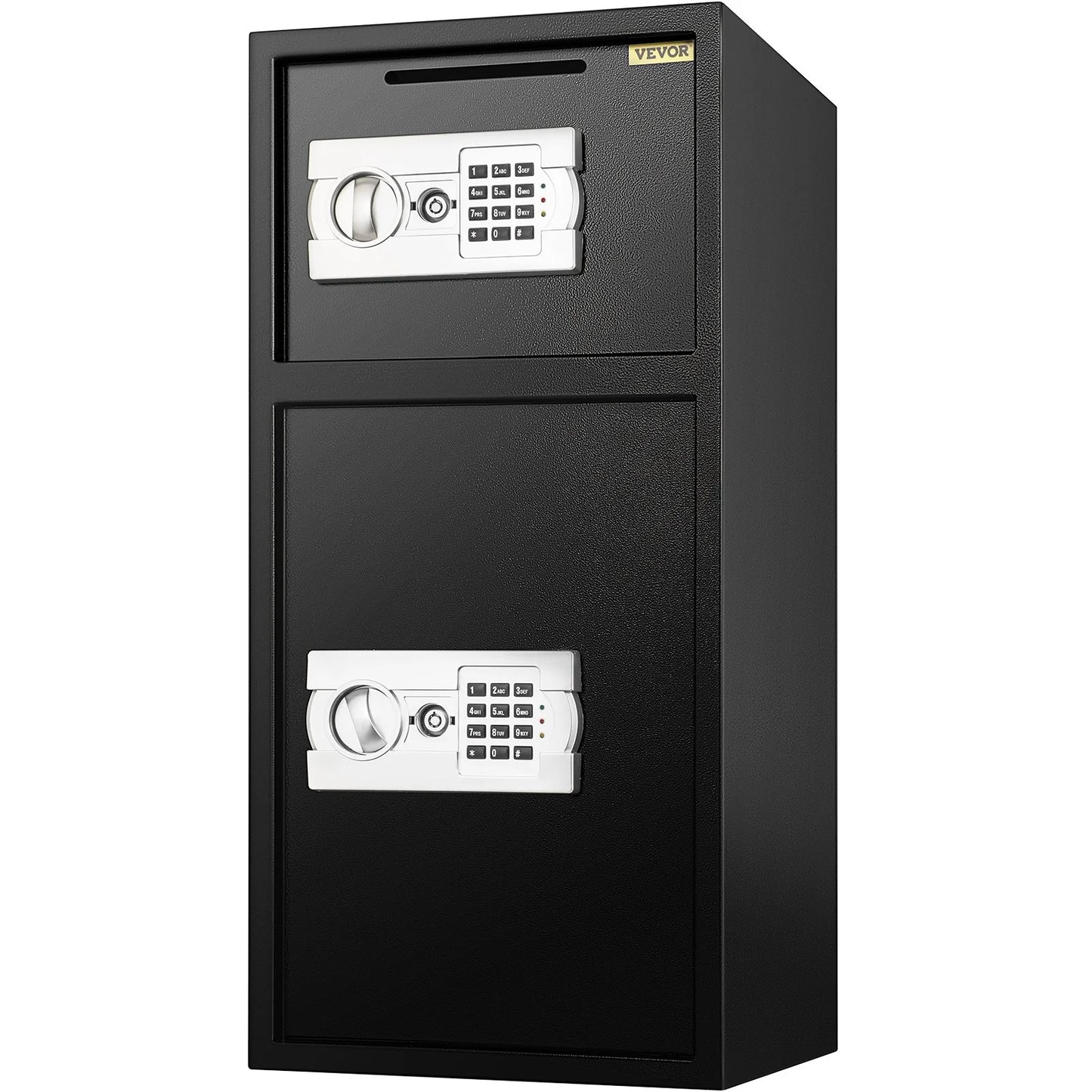 VEVOR 2.6 Cubic Feet Heavy-Duty Double Door Security Safe with Digital Lock - Ideal for Money, Guns, and Jewelry - Sleek Black Design