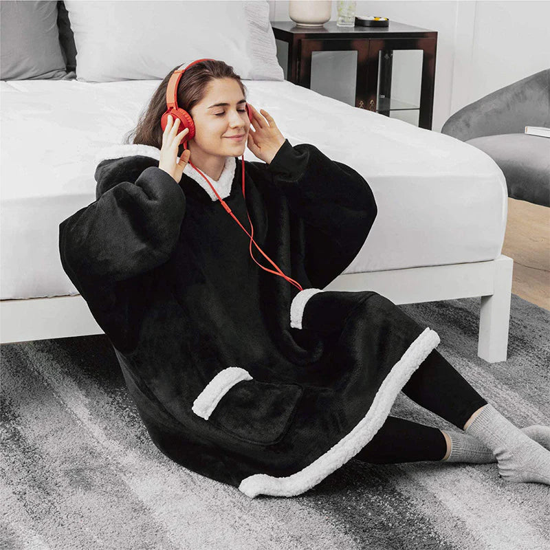 Cozy Oversized Winter Hoodie Blanket with Pockets for Men and Women