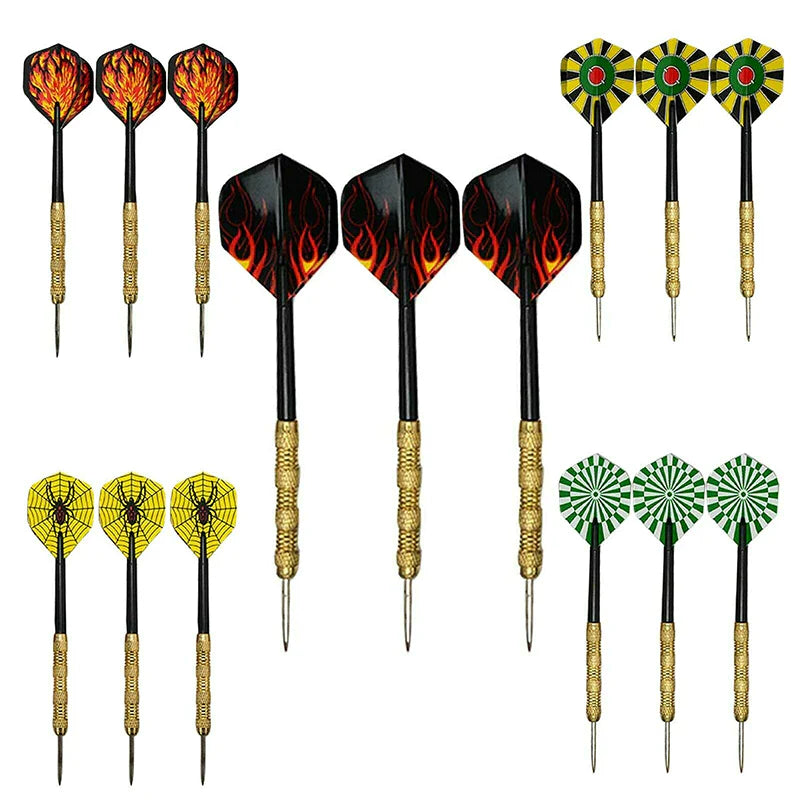 Professional Steel Tip Darts Set - 5 Sets (15 Pcs) with Slim Barrel and Dart Flights