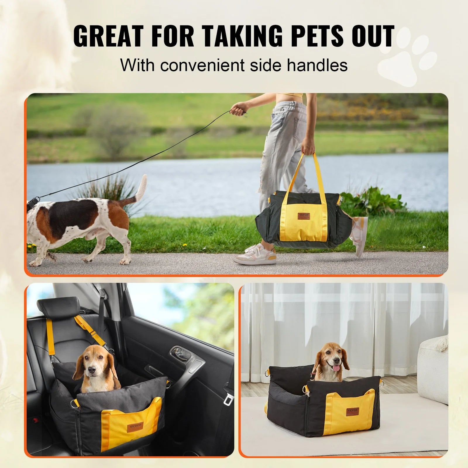 VEVOR Pup-Topper: The Ultimate Doggo Throne for Tiny Furballs under 25 Lbs - Adjustable “Backseat Driver” Included!