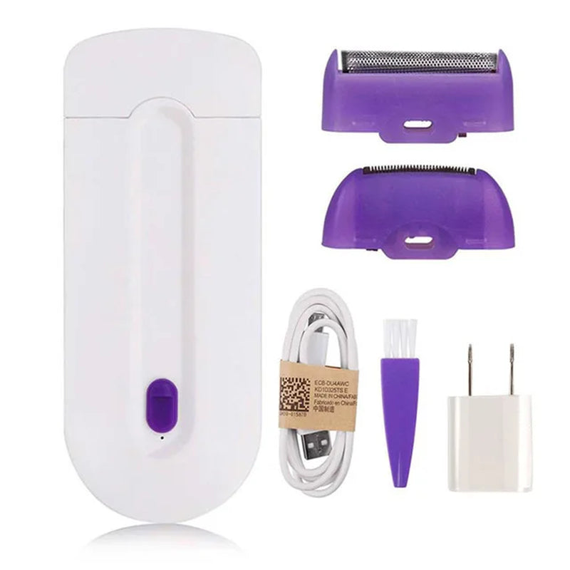 Rechargeable 2-in-1 Electric Epilator & Shaver for Women - Painless Hair Removal with Instant Sensor Light