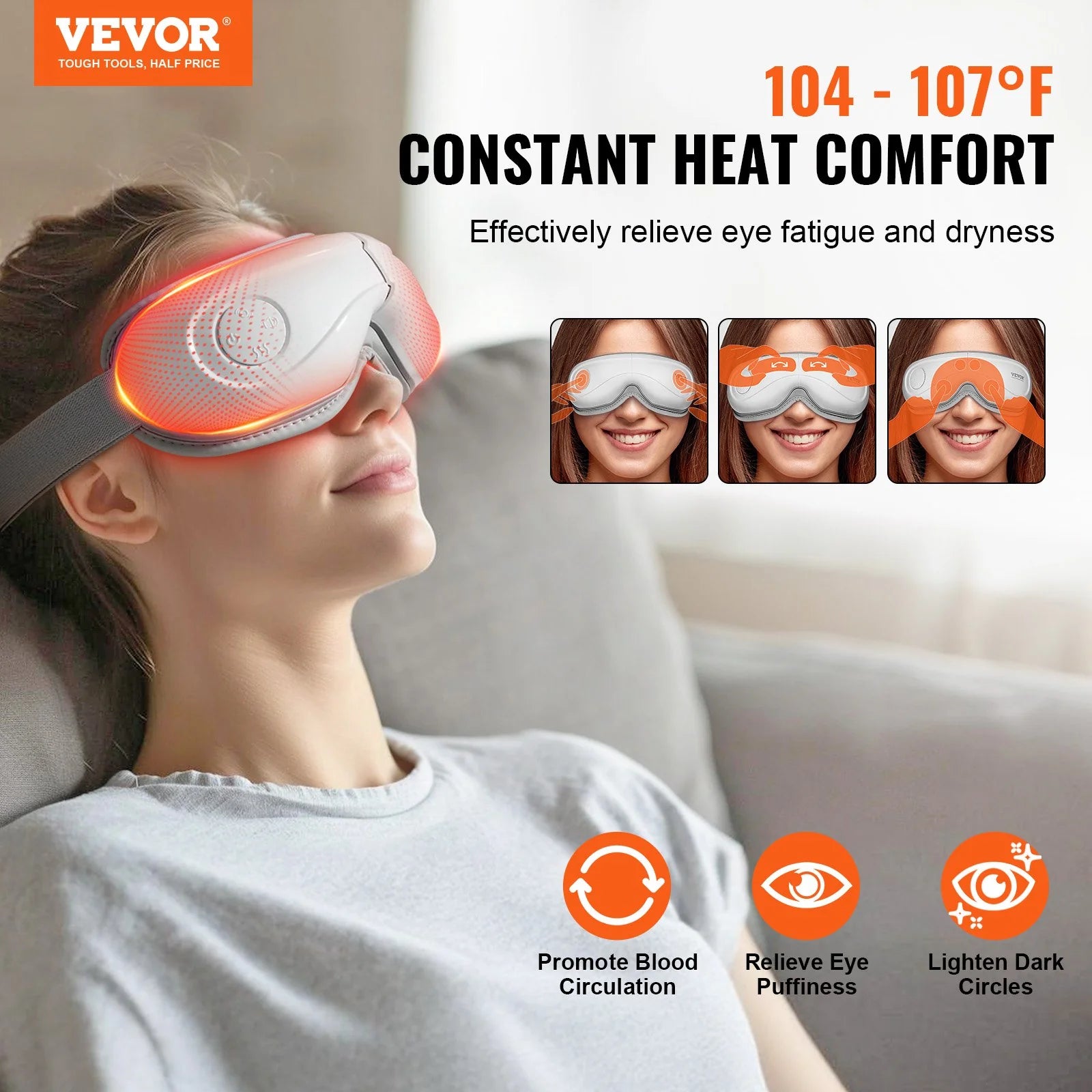 VEVOR's Eye Spa 3000: Rock Your Eyeballs to Sleep with Hot Stones and Smooth Tunes!