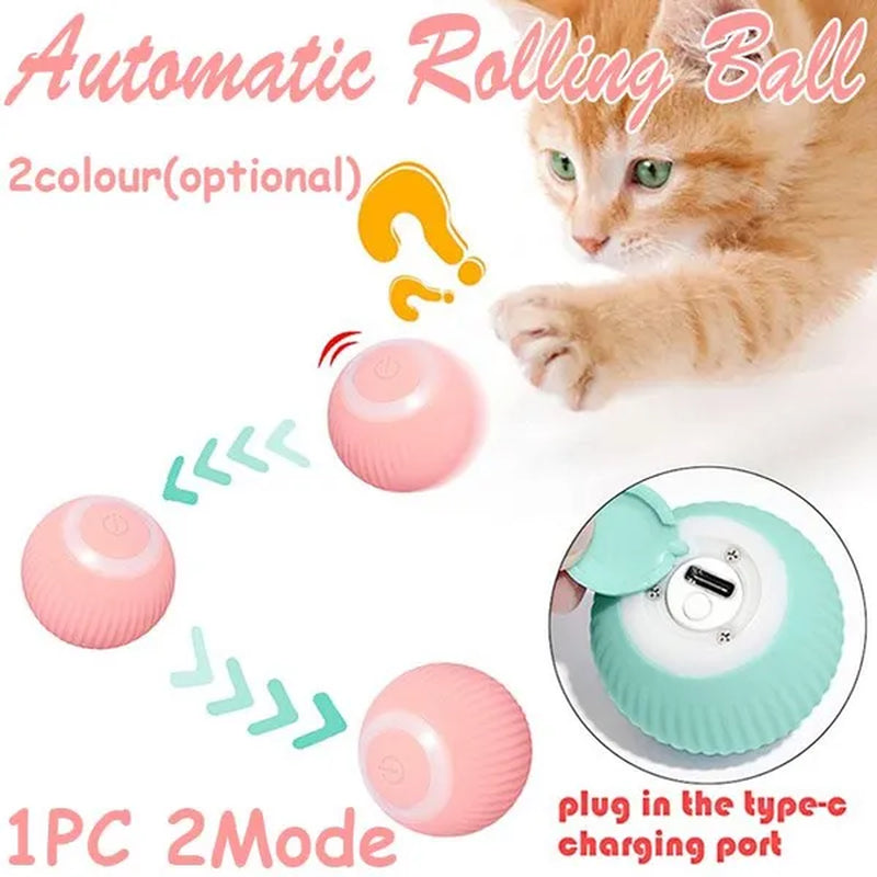 Interactive 4.3Cm Smart Rolling Ball - Automatic Electric Toy for Cats and Dogs