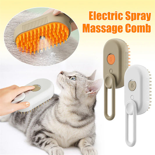 Pamper Your Pets with the Purr-fect 3-in-1 Furry Spa Day Steam Brush!