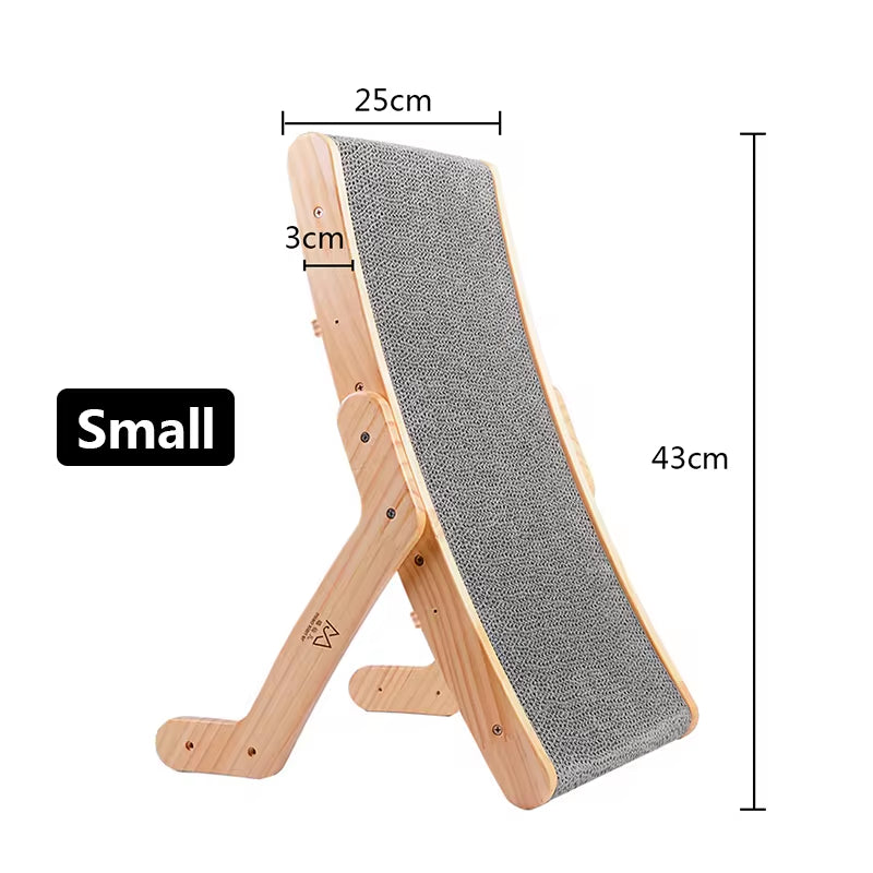 3-in-1 Wooden Cat Scratcher Lounge Bed - Detachable Scratching Post & Claw Grinding Toy