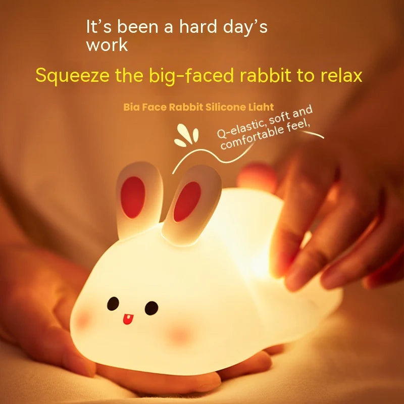 Hop Into Happiness with the Adorable Touch Sensor LED Rabbit Night Light - The Perfect Bedtime Buddy and Gift for Kids!