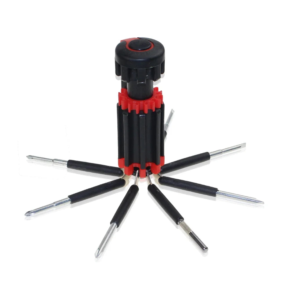 8-in-1 Precision Screwdriver Set with LED Light - Versatile Folding Multitool for Household Repairs and Garage Projects