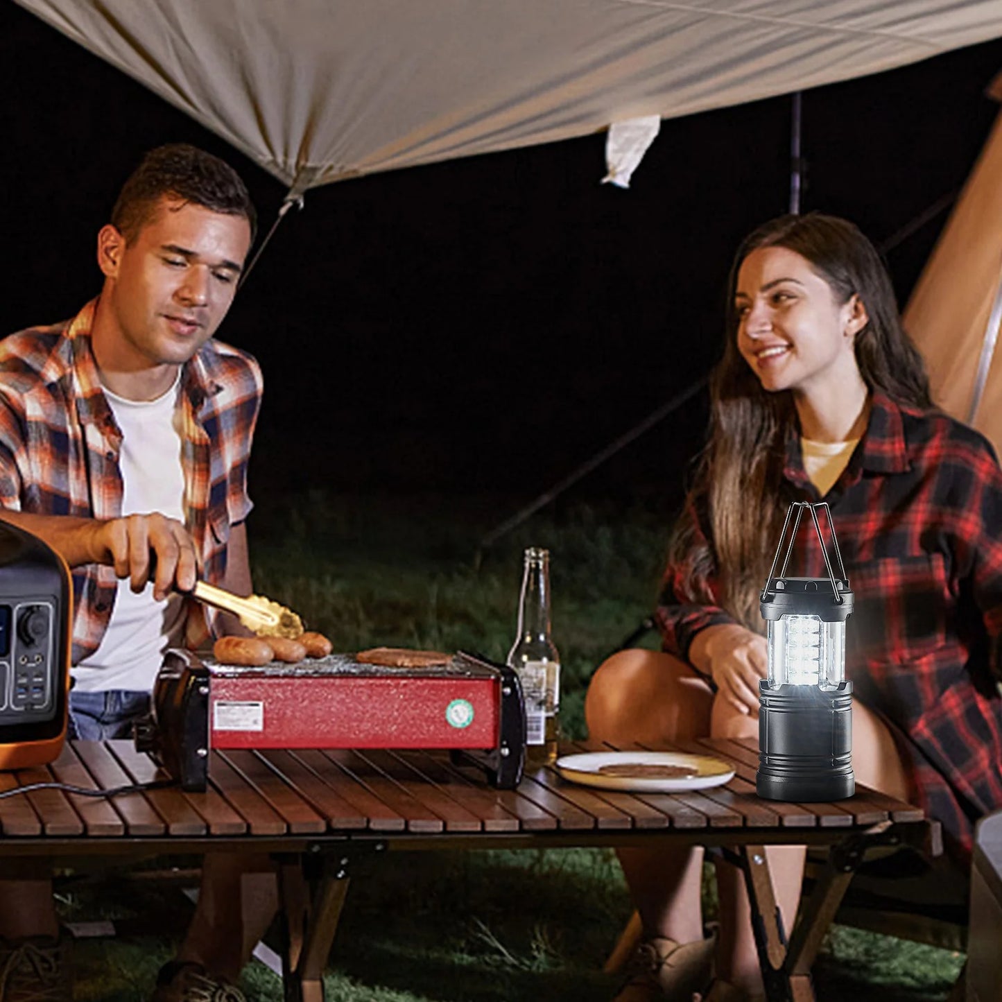 VEVOR Collapsible LED Camping Lanterns - Set of 4 Battery-Powered Lights for Outdoor Adventures