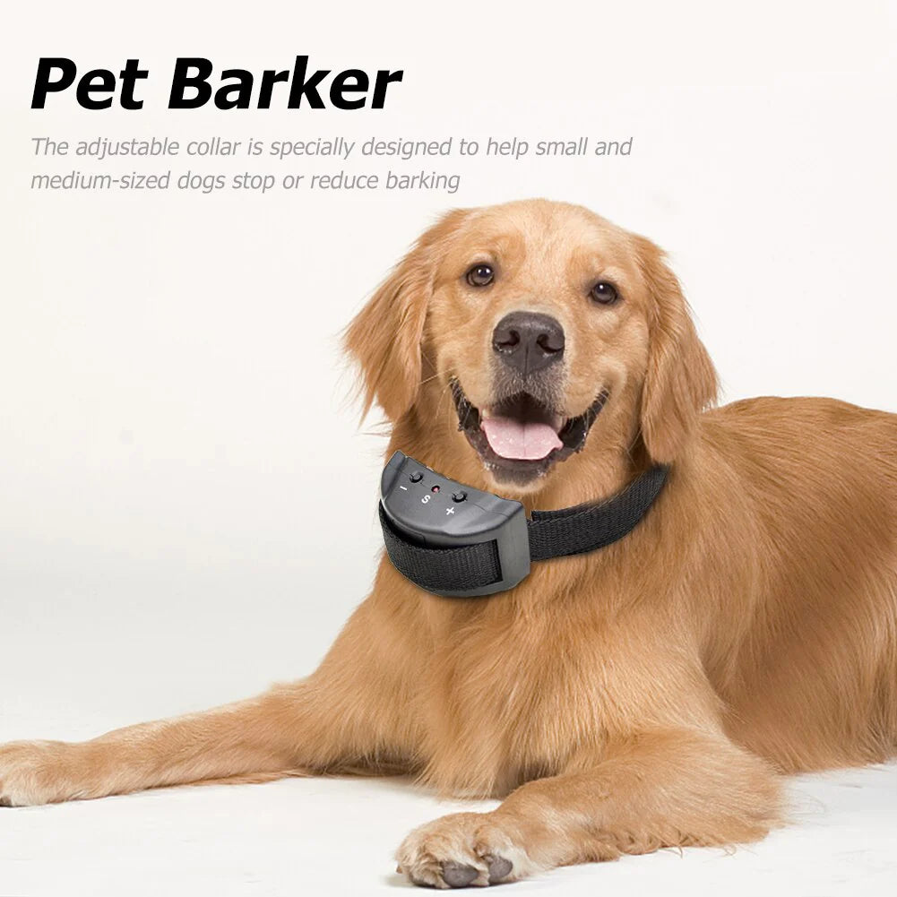 No-Bark Shock Control Collar - Adjustable Fit for All Dog Sizes: Large, Medium & Small