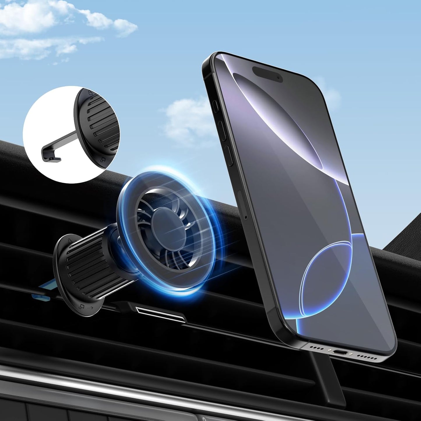 Magnetic Magic: The Car Mount that Holds Your Phone Tight While You Try Not to Hit the Brakes! Perfect for Your Fancy iPhone Collection!