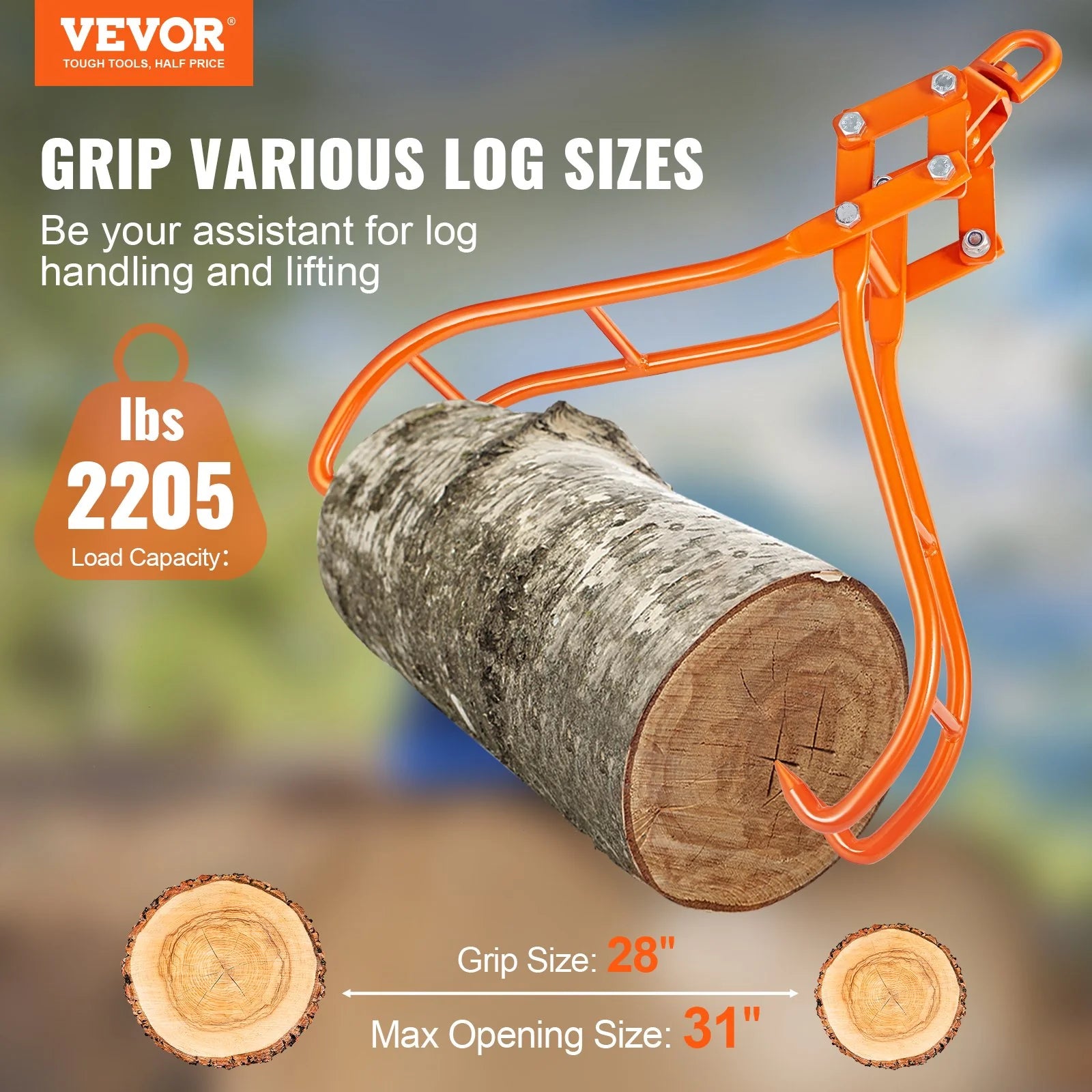 VEVOR Timber Talon - 28-Inch Bear Hugger Claw for Effortless Log Lifting!