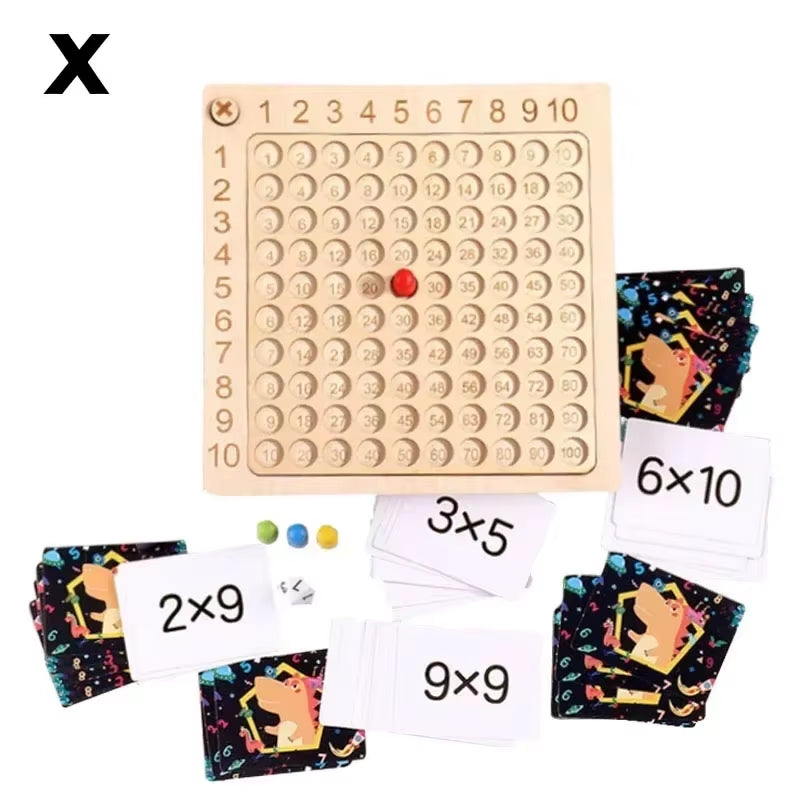 Engaging Montessori Multiplication Wooden Board Game - Fun Educational Toy for Kids to Master the 99 Multiplication Table!